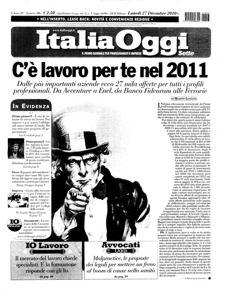 Italia oggi : quotidiano di economia finanza e politica